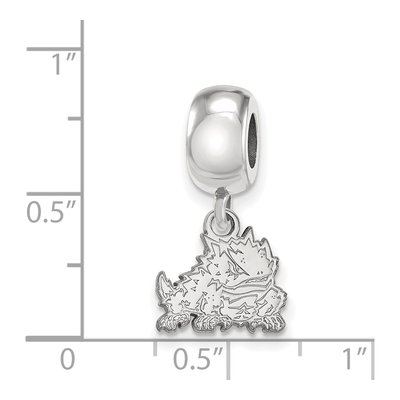 Texas Christian University Sterling Silver Extra Small TCU Horned Frog Dangle Bead – view 5