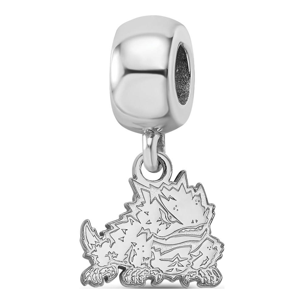Texas Christian University Sterling Silver Extra Small TCU Horned Frog Dangle Bead