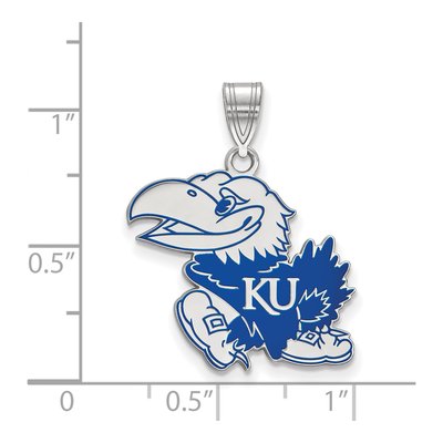 University of Kansas Sterling Silver Large Jayhawk Pendant – view 2