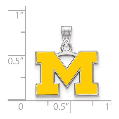 University of Michigan Sterling Silver Small Letter M Pendant – view 2