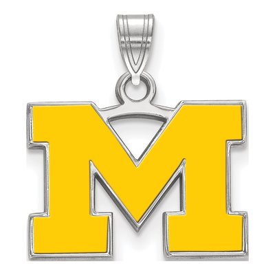 University of Michigan Sterling Silver Small Letter M Pendant