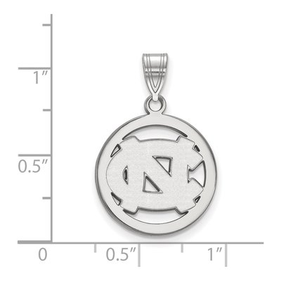 University of North Carolina Sterling Silver Medium UNC Tar Heels N-C Pendant – view 2