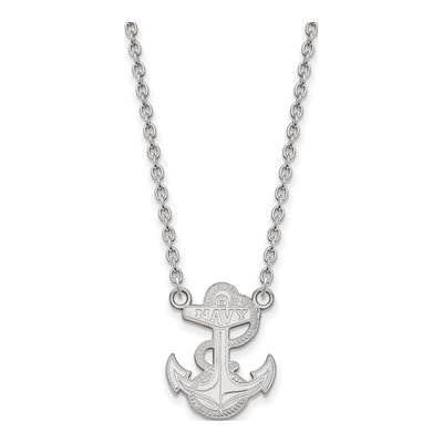 United States Naval Academy Sterling Silver Large US Anchor Pendant Necklace