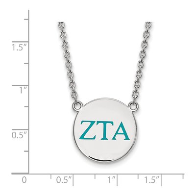 Zeta Tau Alpha Sterling Silver Large Enamel Necklace – view 2