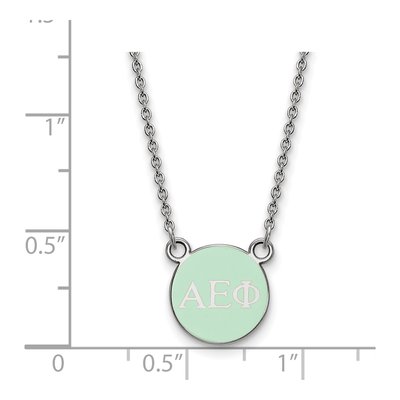 Alpha Epsilon Phi Sterling Silver Sorority Greek Letters Extra Small Color Necklace – view 2