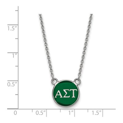 Alpha Sigma Tau Sterling Silver Sorority Greek Letters Small Color Enamel Necklace – view 2