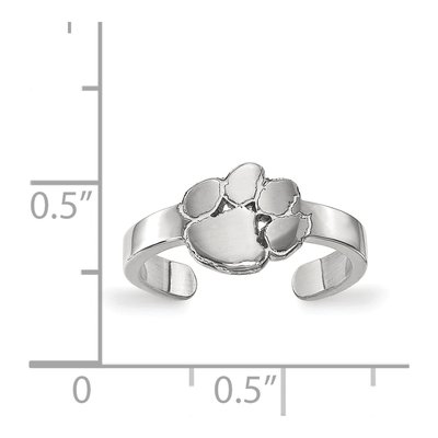 Clemson University Sterling Silver Tiger Paw Toe Ring – view 5