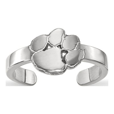 Clemson University Sterling Silver Tiger Paw Toe Ring