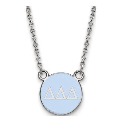 Delta Delta Delta Sterling Silver Small Tri Sorority Necklace