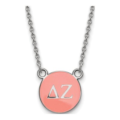 Delta Zeta Sterling Silver Small Sorority Necklace