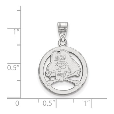 East Carolina University Sterling Silver Medium ECU Pirates Pendant – view 2