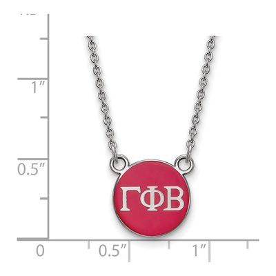 Gamma Phi Beta Sterling Silver Sorority Greek Letters Small Color Enamel Necklace – view 2