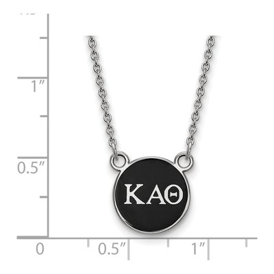 Kappa Alpha Theta Sterling Silver Sorority Greek Letters Small Color Enamel Necklace – view 2