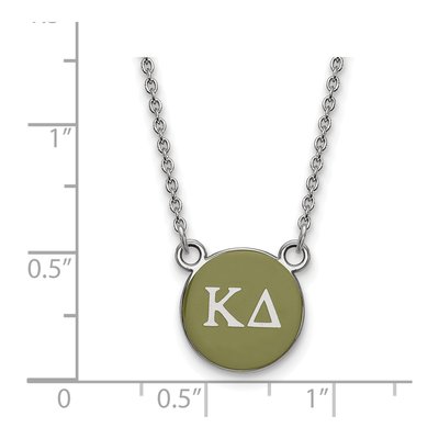 Kappa Delta Sterling Silver Sorority Greek Letters Small Color Enamel Necklace – view 2