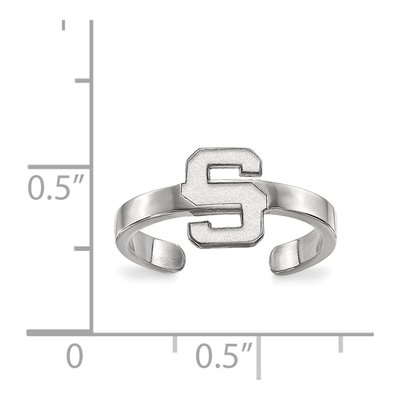 Michigan State University Sterling Silver Toe Letter S Ring – view 5