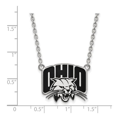Ohio University Sterling Silver Large Enameled Pendant Necklace – view 2