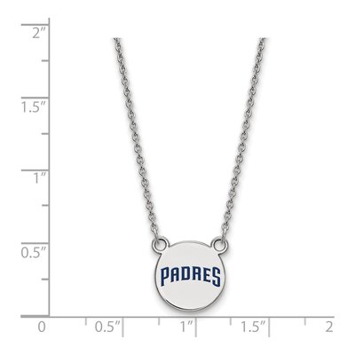 San Diego Padres Sterling Silver Small Enamel Necklace – view 2
