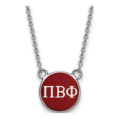 Pi Beta Phi Sterling Silver Small Enamel Necklace