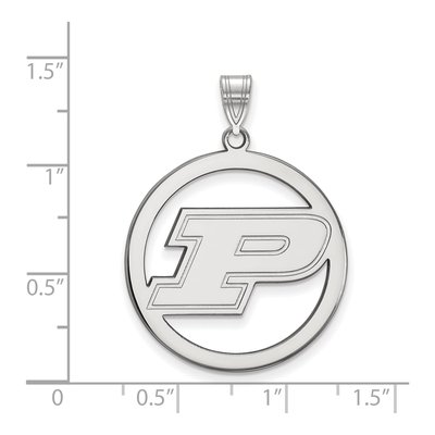 Purdue University Sterling Silver Extra Large Letter P Pendant – view 2