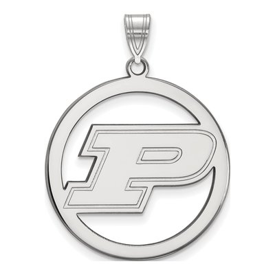 Purdue University Sterling Silver Extra Large Letter P Pendant