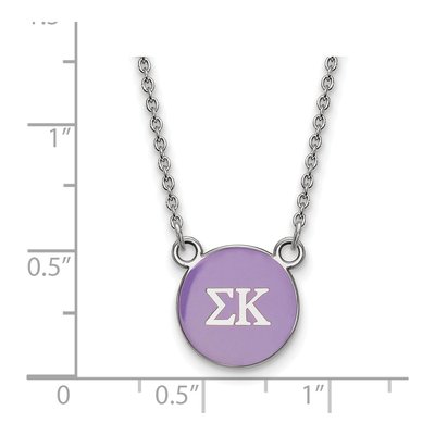 Sigma Kappa Sterling Silver Small Enamel Necklace – view 2