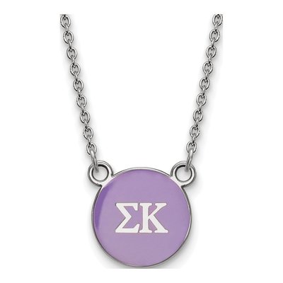Sigma Kappa Sterling Silver Small Enamel Necklace