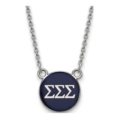 Sigma Sigma Sigma Sterling Silver Small Tri Necklace