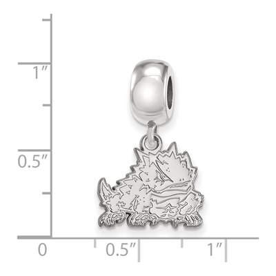 Texas Christian University Sterling Silver Small TCU Horned Frog Dangle Bead – view 4