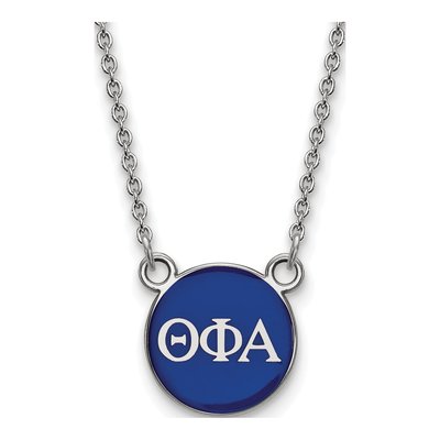 Theta Phi Alpha Sterling Silver Small Enamel Necklace