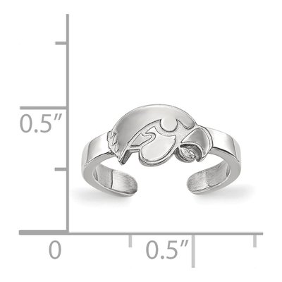 University of Iowa Sterling Silver Hawk Toe Ring – view 5