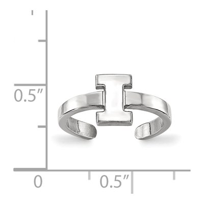University of Illinois Sterling Silver Letter I Toe Ring – view 5