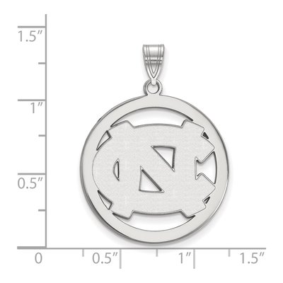 University of North Carolina Sterling Silver UNC Tar Heels Extra Large Circle Pendant – view 2
