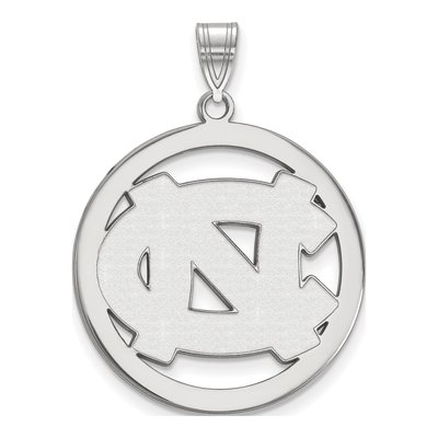 University of North Carolina Sterling Silver UNC Tar Heels Extra Large Circle Pendant