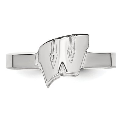 University of Wisconsin Sterling Silver Badgers Toe Letter W Ring – view 4