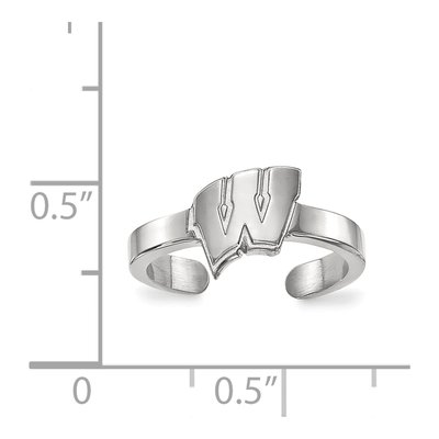 University of Wisconsin Sterling Silver Badgers Toe Letter W Ring – view 5