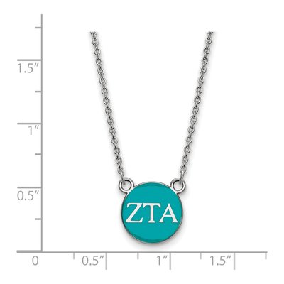 Zeta Tau Alpha Sterling Silver Sorority Greek Letters Small Color Enamel Necklace – view 2