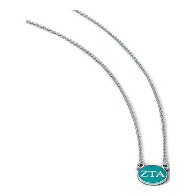 Zeta Tau Alpha Sterling Silver Sorority Greek Letters Small Color Enamel Necklace – view 3