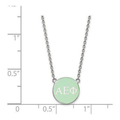 Alpha Epsilon Phi Sterling Silver Small Aephi Enamel Necklace – view 2