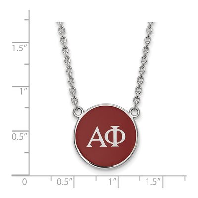 Alpha Phi Sterling Silver Large Enamel Pendant Necklace – view 2