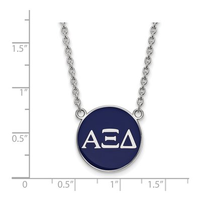 Alpha Xi Delta Sterling Silver Large Enamel Necklace – view 2