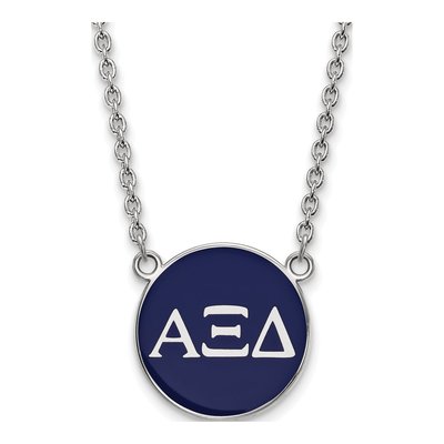 Alpha Xi Delta Sterling Silver Large Enamel Necklace
