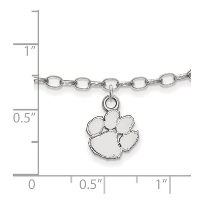 Clemson University Sterling Silver Extra Small Tiger Paw Anklet – view 2