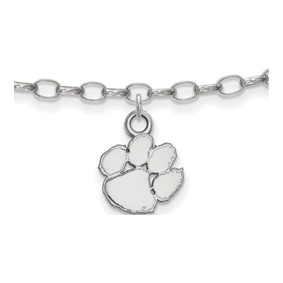 Clemson University Sterling Silver Extra Small Tiger Paw Anklet