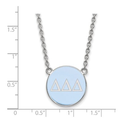Delta Delta Delta Sterling Silver Large Tri Sorority Necklace – view 2