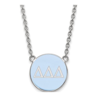 Delta Delta Delta Sterling Silver Large Tri Sorority Necklace