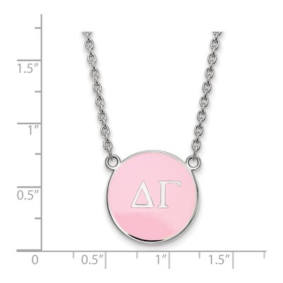 Delta Gamma Sterling Silver Large Enamel Pendant Necklace – view 2