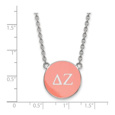 Delta Zeta Sterling Silver Large Sorority Necklace – view 2