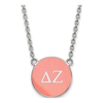 Delta Zeta Sterling Silver Large Sorority Necklace