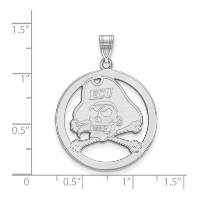 East Carolina University Sterling Silver Large Pirates Pendant – view 2