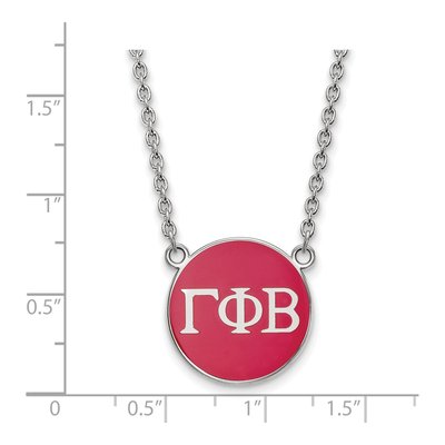 Gamma Phi Beta Sterling Silver Large Enamel Necklace – view 2